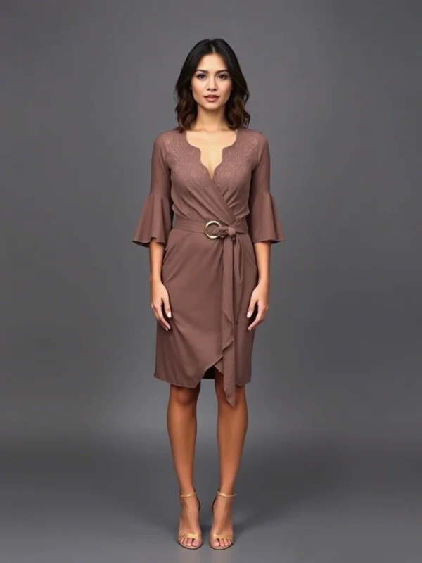 V-Neck Waist Tie-Ups color full Playsuit