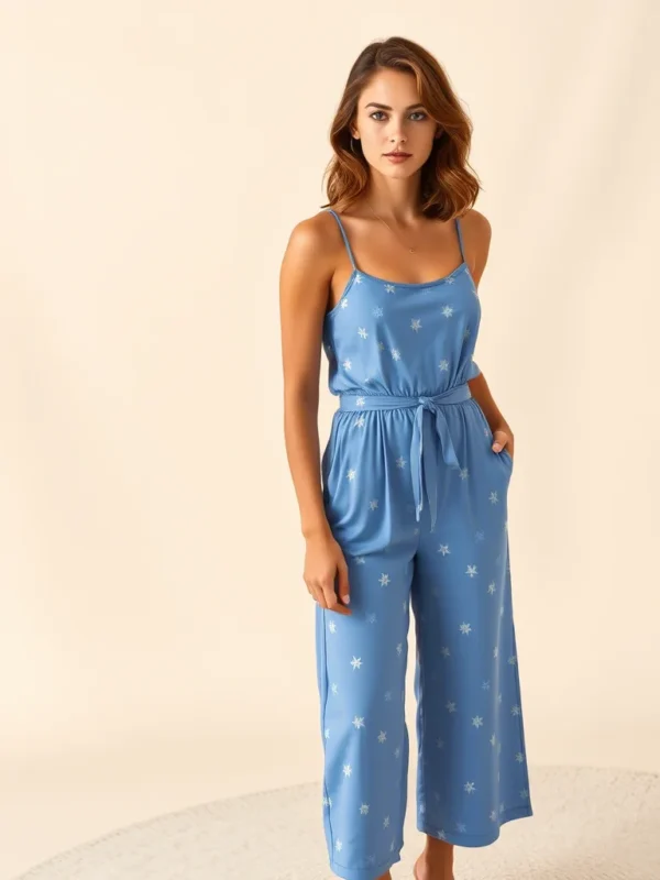 Strapless Printed Culotte Jumpsuit