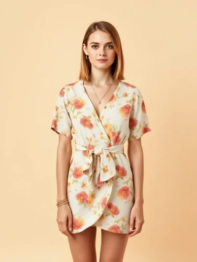 Beautifull V-Neck Waist Tie-Ups Playsuit